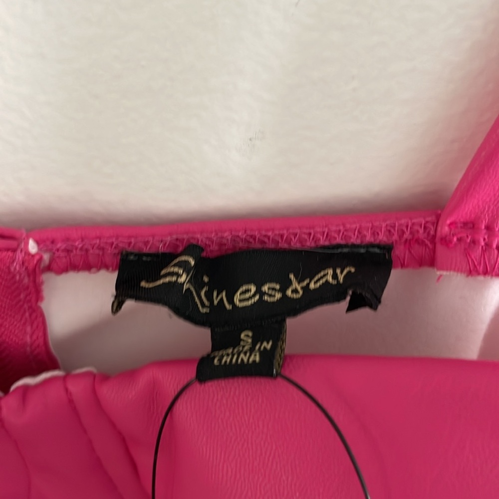 Pink Bustier Crop Top - Women's Strappy Bustier - Picture 2 of 8